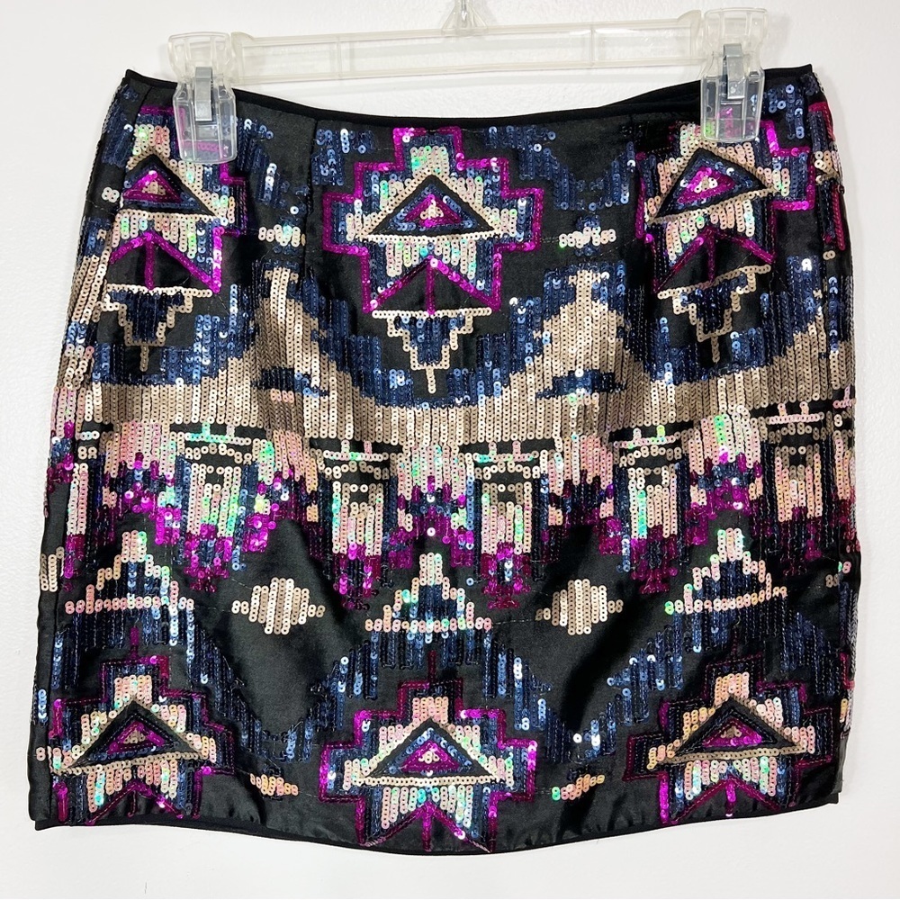 Forever 21 Sequin Colorful Mini Skirt Small